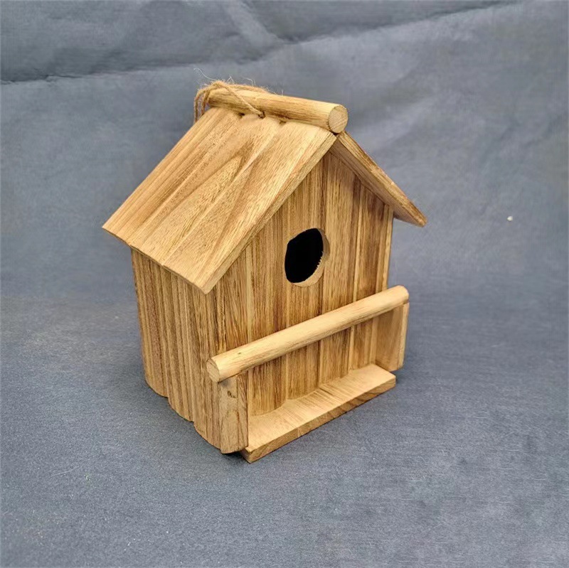 Jardín al aire libre de madera maciza DIY nuevo Nido de Pájaro Casa del pájaro jaula caja de cría alimentador de aves logotipo imprimible