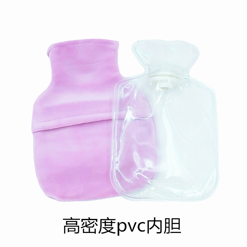 Nueva bolsa de agua caliente de inyección de agua a prueba de explosiones bolsa de agua caliente de riego calentador de mano estudiante de dibujos animados felpa extraíble cubierta de tela lavable calentador de mano