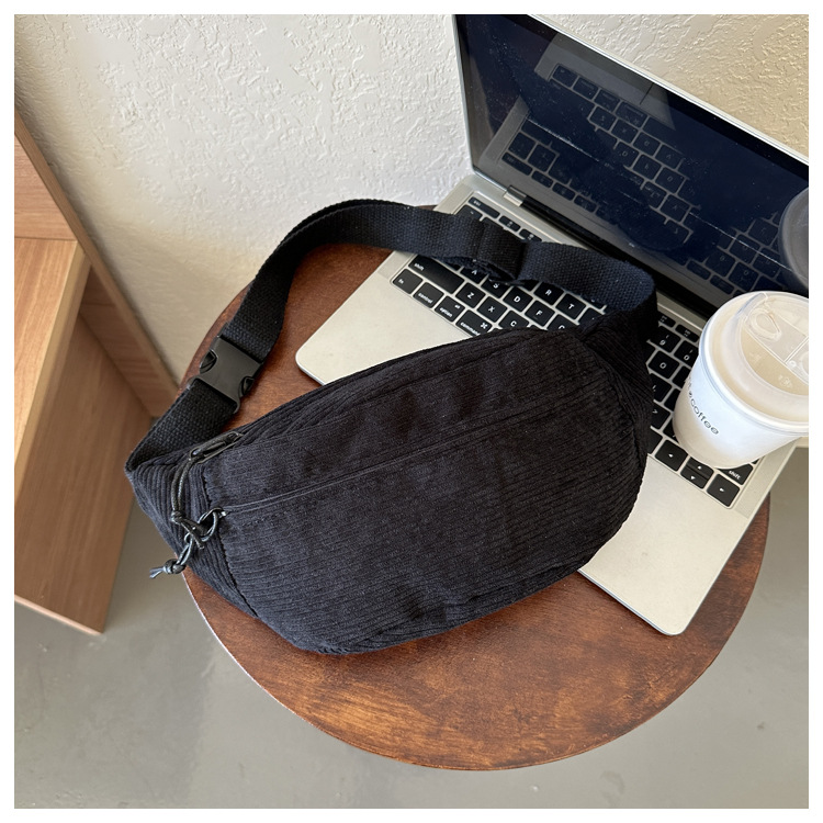 Frauen Taille Tasche Cord Student Schulter Handtasche Crossbody Brust Brust Tasche Fanny Pack Mode Telefon Weibliche Bum Gürtel Geldbörse 2025 – Detail 16