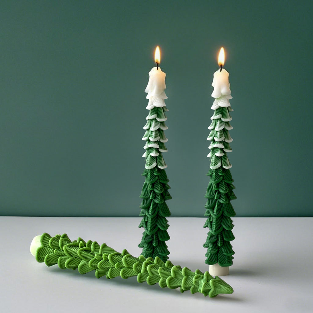 Jiahuimei aromaterapia vela de silicona molde DIY navidad árbol de navidad vela hecha a mano de yeso decoraciones de epoxy
