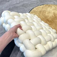 Ins角型手作り麻花椅子北欧座布団怠け者床畳窓背もたれネット赤柔らかいお尻マット