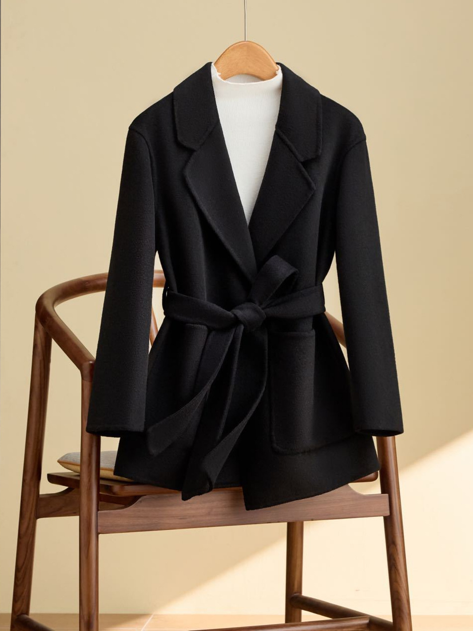 Chaqueta Corta de Lana de Doble Cara Estilo Chanel con Cuello de Solapa image 3