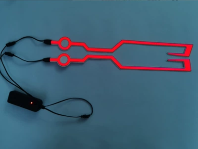 Motorcycle helmet cold light strip helmet decoration adhesive light strip TikTok same style decorative light emitting (Motosiklet dəbilqələri) - red-battery-type