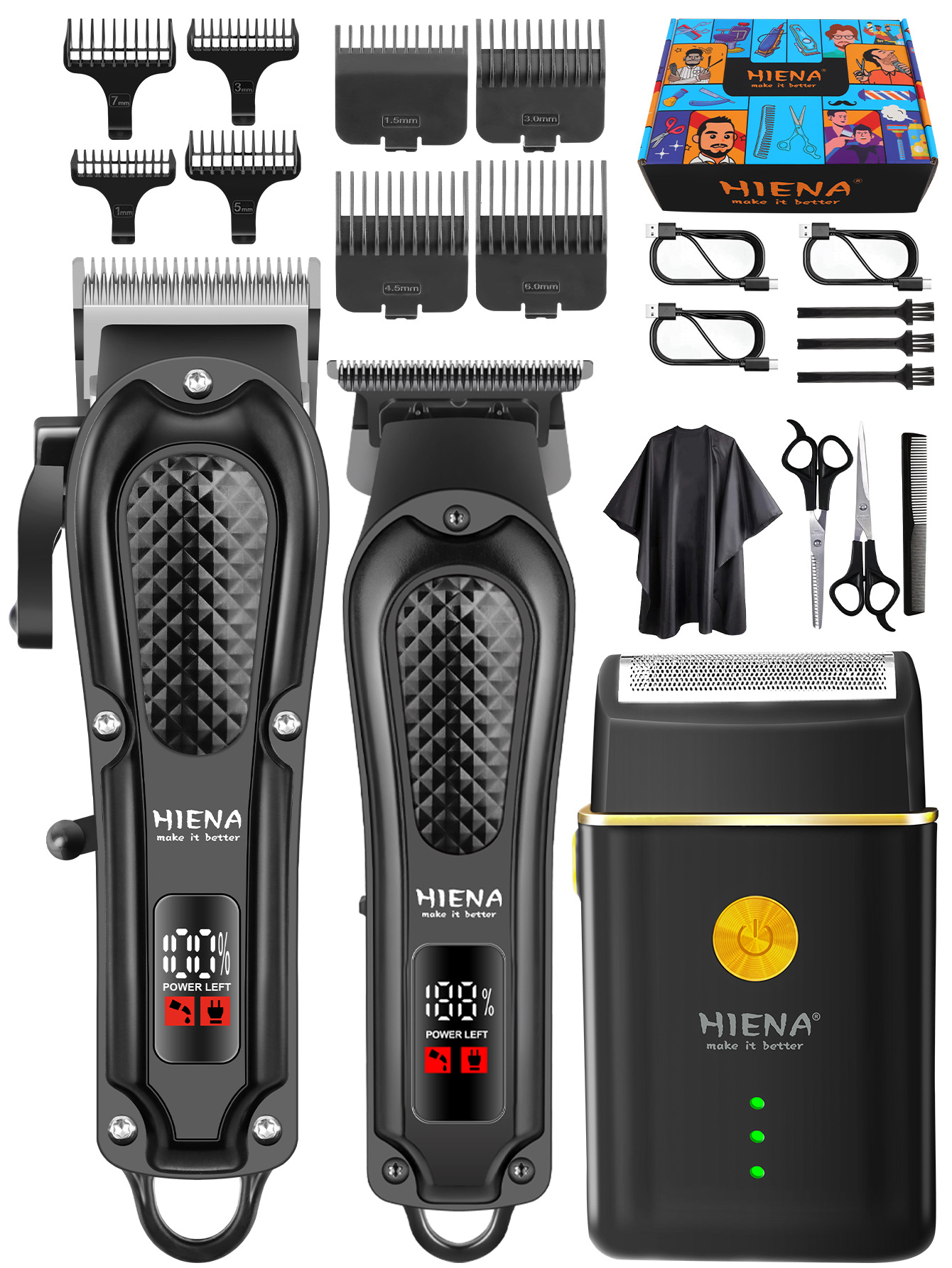 Corte de pelo universal transfronterizo HIENA afeitar eléctrico cabeza de aceite de tallado empujador eléctrico corte de pelo empujador especial para salón de pelo digital