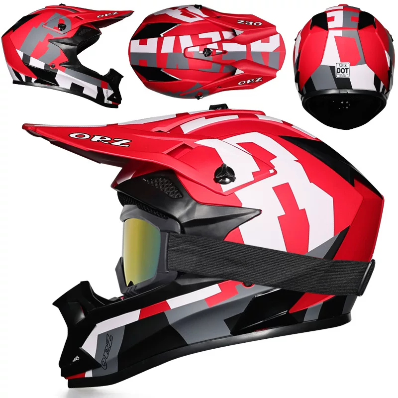 (Cross-border trading), off-road helmet for men and women, mountain breathable racing car, 3 piece set