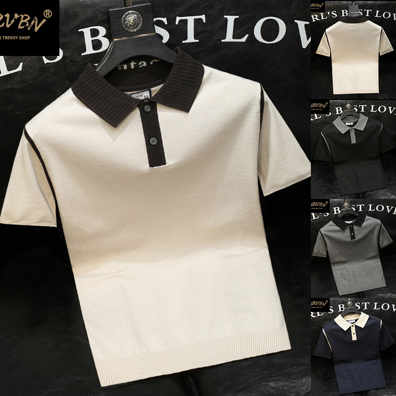Polo camiseta de punto camiseta de manga corta camiseta de hombre paul línea tridimensional viejo qianfeng verano fábrica transfronteriza al por mayor