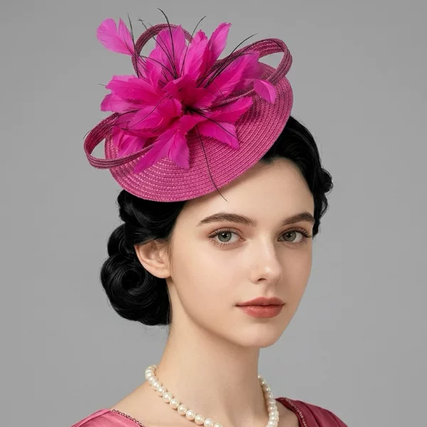 Cross-border popular fashion feather headpiece, feather flower party headwear, European and American banquet headwear, direct supply from manufacturer