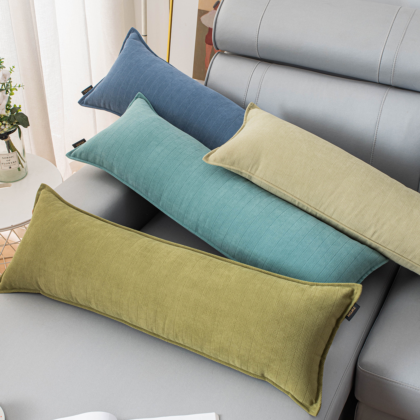 Long Back Cushion Sofa Pillow Living Room Cushion Pillow Cover Rectangular Core-Free Waist Pillow Sleeping Pillow Pillow