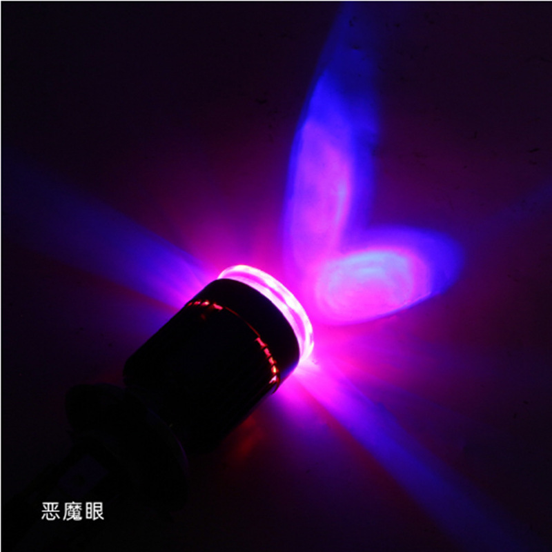 Lámpara de lente de motocicleta, lámpara LED de alto alcance, lámpara de mejora de ojos de demonios, faro incorporado