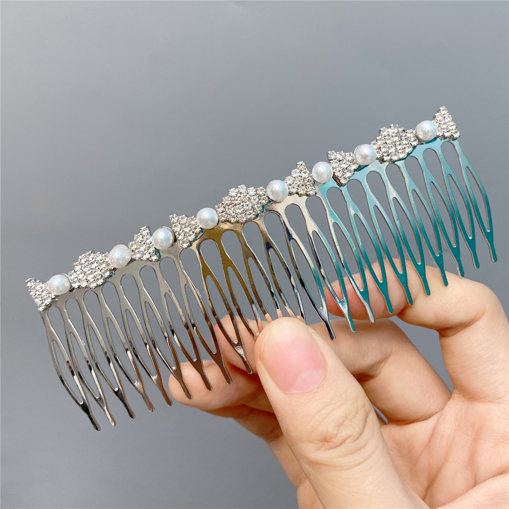 Fashion Diamond-studded Pearl Bow Hair Comb Wholesale Nihaojewelry display picture 12