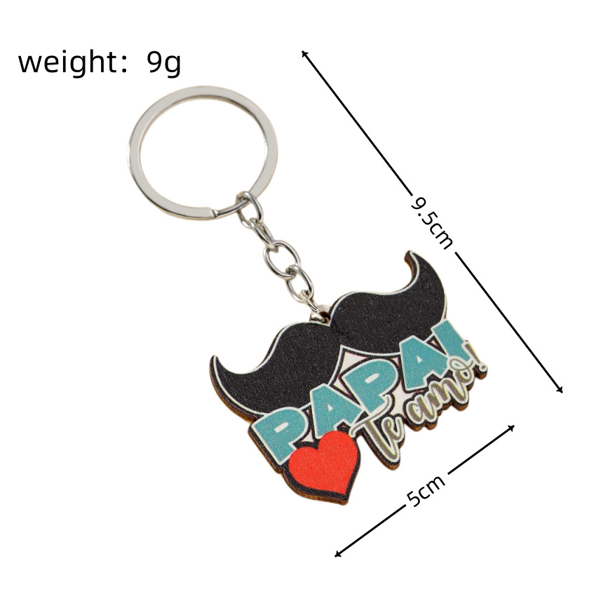 Modern Style Letter Wood Father'S Day Unisex Keychain display picture 9