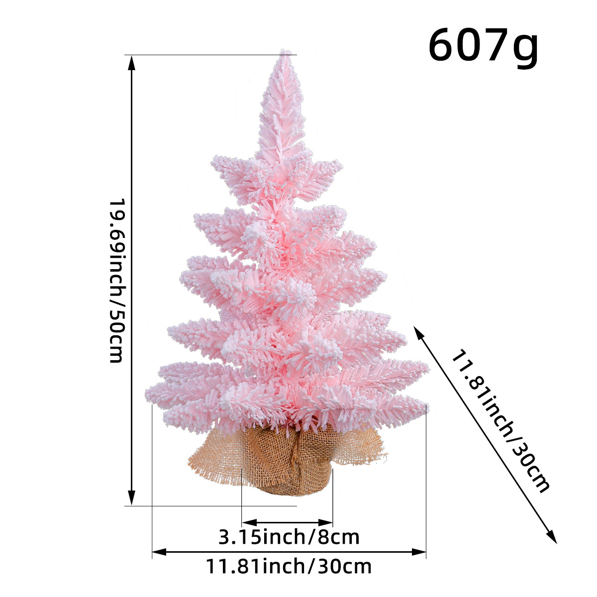 Nuevos productos transfronterizos árbol de Navidad rosa creativo flocado árbol de simulación de nieve decoración de ventanas de navidad