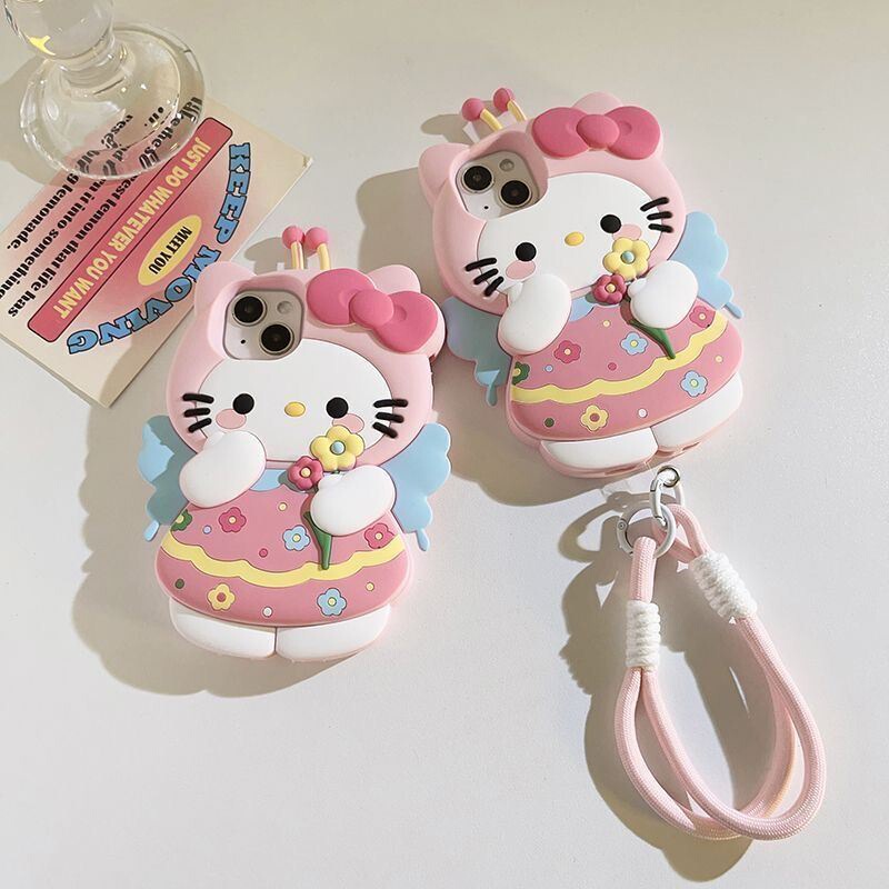 [2804 People Praise] Flower Bee Hello Kitty Apple 15Promax Mobile Phone Case Silicone Iphone1413