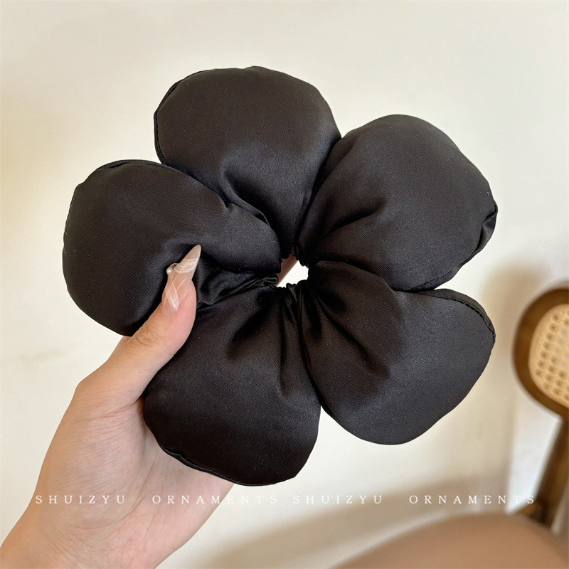 Francés punto de onda gris negro arco de bolas de cabello de bolas de cabello de alta elasticidad correa de cabello joyas de cabello