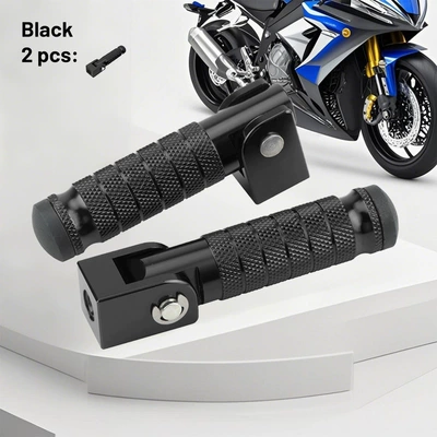 Universal folding footrests with M8 screws, 8-piece set, for electric scooters and electric bikes – a comprehensive collection of electric bike accessories (Motosiklet ləvazimatları və aksesuarları) - black-comes-with-a-screw-kit