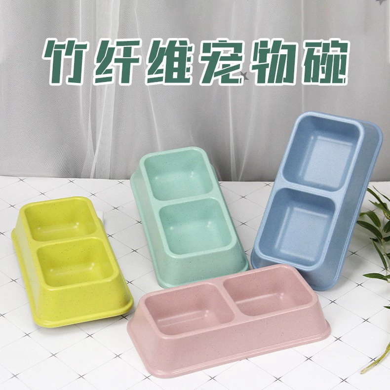 БОБО новый бамбуковое волокно Охрана окружающей среды любимчика двойной чаша Pet миска собака миска кошка миска собака миска бамбук порошок чаша площади