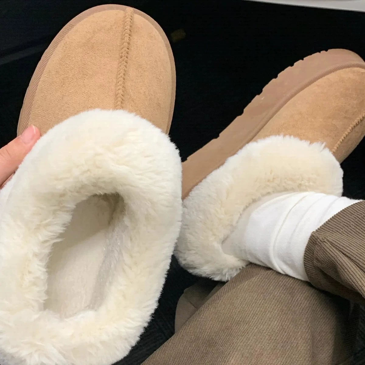 Пятно! Новые толстые подошвы теплые снежные сапоги хлопчатобумажная обувь хлопчатобумажная нескользящая и водонепроницаемая женская модель Northeast может носить!