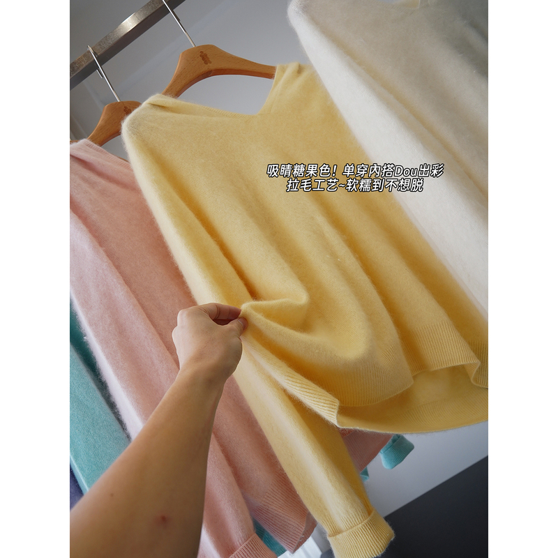 【Cashmere! Cloud-like brushed fabric】Seamless one-piece early autumn soft sweater, misty brushed hooded knitted jacket