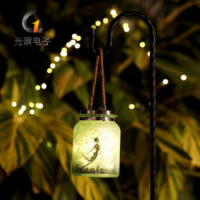 跨境電商新品磨砂玻璃瓶仙女燈兒童禮物梅森罐創意太陽能仙女燈籠