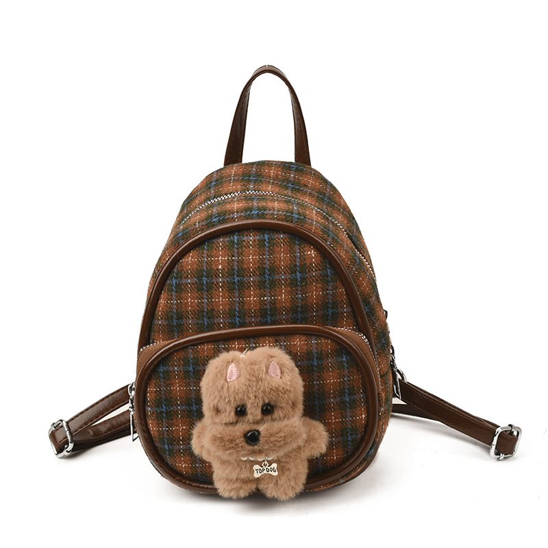 Caricaturas lindas perros, mochila para niños y niñas, mini mochila a cuadros para bebés, nueva mochila para niños 2025