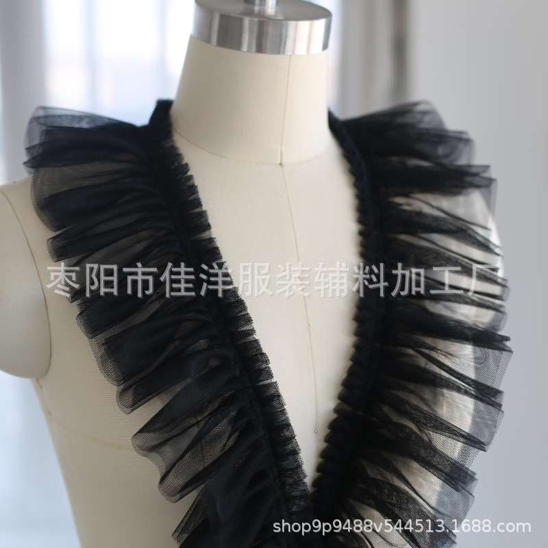 10cm幅2層網糸レース暗号化レース順シワレース布芸diyロリータスカートレース補助材料