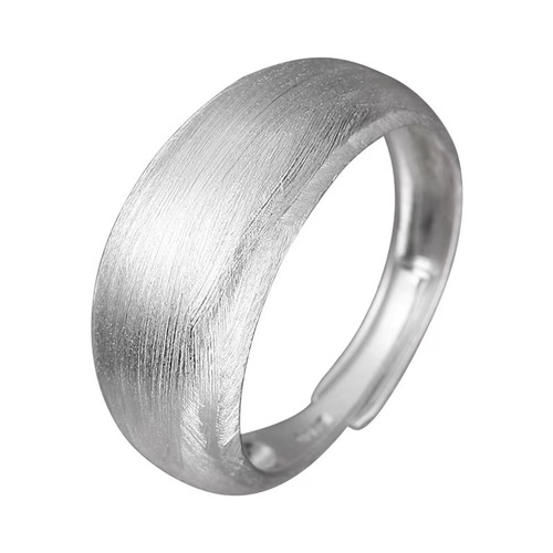 S925 Pure Silver Brushed Ring Set Layered Mixed Batch Option Shiny Silver Sandblasting Process Index Finger Ring Wholesale