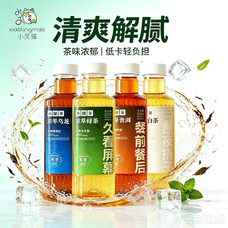 Small jar tea original flavor tea drink, concentrated Pu'er green tea, oolong natural tea polyphenols, bottle, popular online beverage, wholesale