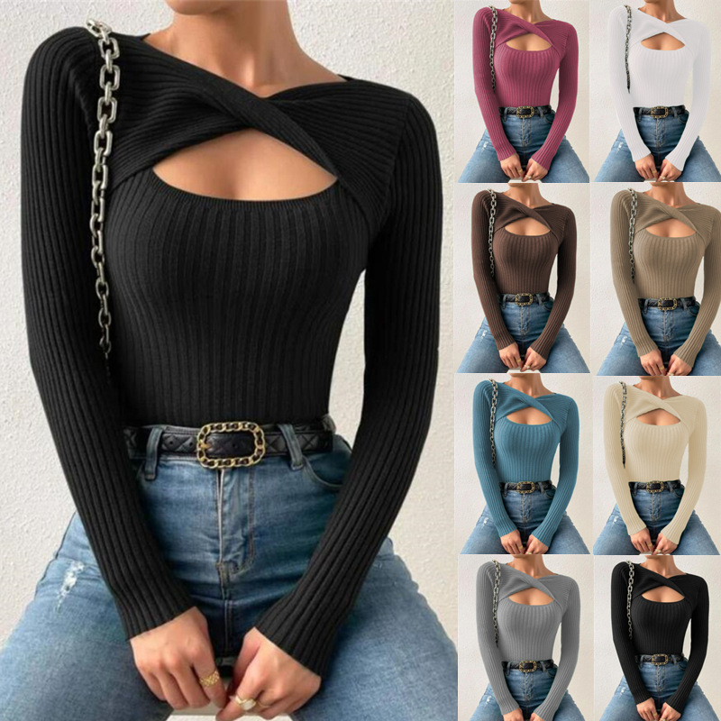 154g Weight Long Sleeve Sleeve Length Pullovers Placket Type Regular Sleeve Sleeve Type Polyester Fabric Type Regular Top Length Sweater Tops Type Holiday, Daily Occasion U Neck Neckline Slim Fit Type Solid Color Pattern Winter, Autumn Season Women's Gender Elegant, Streetwear Style Wholesale Women's Elegant Streetwear Solid Color Long Sleeve Sweaters & Cardigans 1