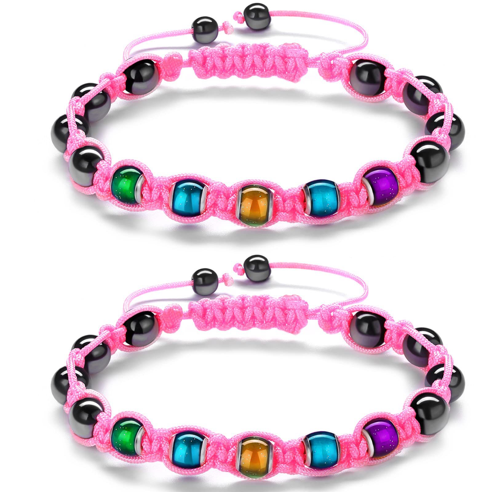 Fashion Round Mixed Materials Braid Bracelets display picture 3