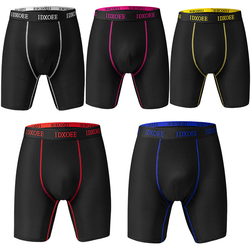 European and American Cross-Border Temu Xiyin Mid-Length Men's Boxer Briefs, Fashionable Men's Underwear for Fitness and Everyday Wear