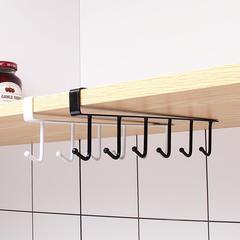 6-Link Hook Kitchen Iron Invisible Nail-Free Hooks, Kitchen Storage Rack Hook, Multifunctional Wardrobe Rack Hook Organizer