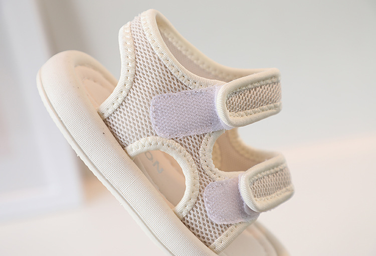 Chaussures d'été en tissu coréen pour enfants, sandales à Velcro respirantes à la mode pour bébés hommes et femmes, plage_voghion.com