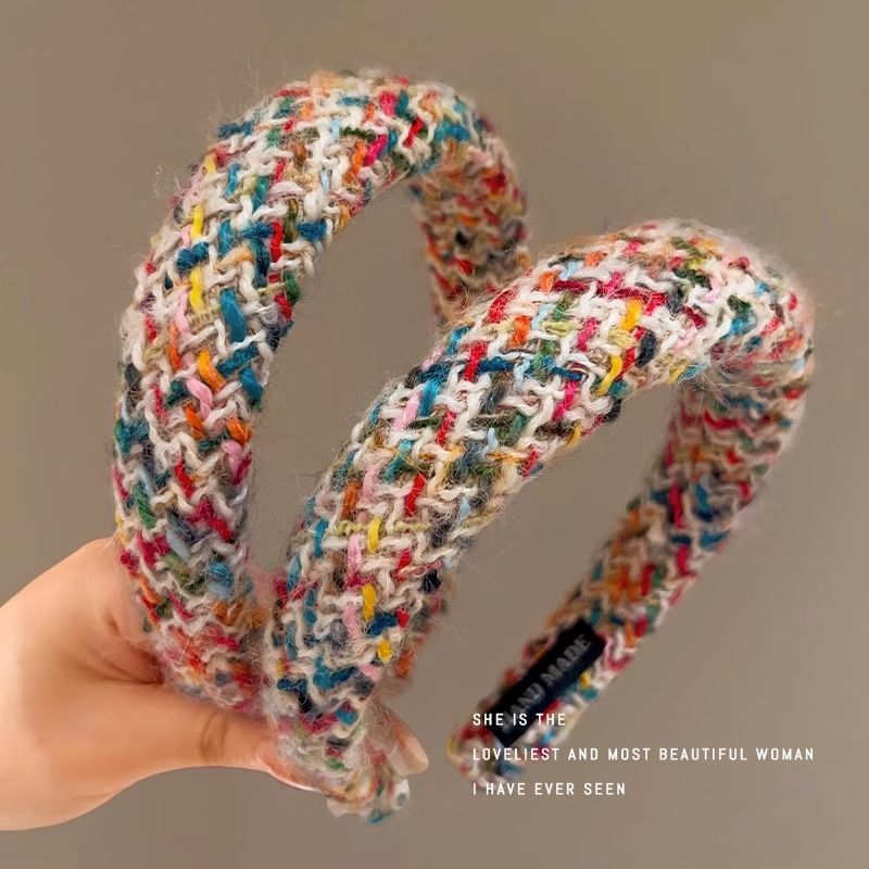 100g Weight Hair Band Hair Accessories Type 1 Piece Quantity Sweet Simple Style Women's Color Block Yarn Hair Band