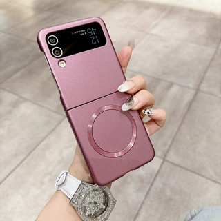 适用于三星Zflip7折叠手机壳Zflip6金属漆磁吸车载套Zflip5