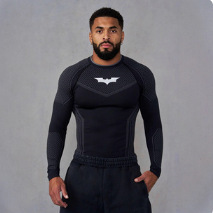 Youngla Co-Branded Batman Men's Long-Sleeved Jogging Sports Fitness Quick-Drying Breathable Elastic Bodysuit Training Clothes Youngla Co-Branded Batman Men's Long-Sleeved Jogging Sports Fitness Quick-Drying Breathable Elastic Bodysuit Training Clothes