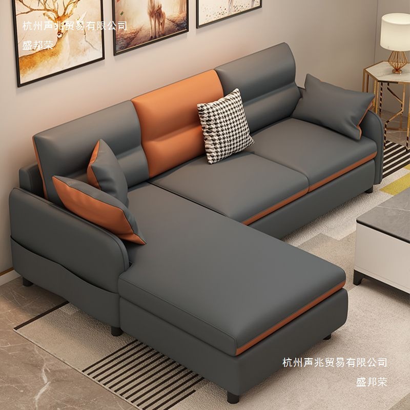 Manufacturer 2025 New Sofa Cat Claw Leather First Layer Cowhide Home Small Apartment Living Room Modern Simple Chaise Combination