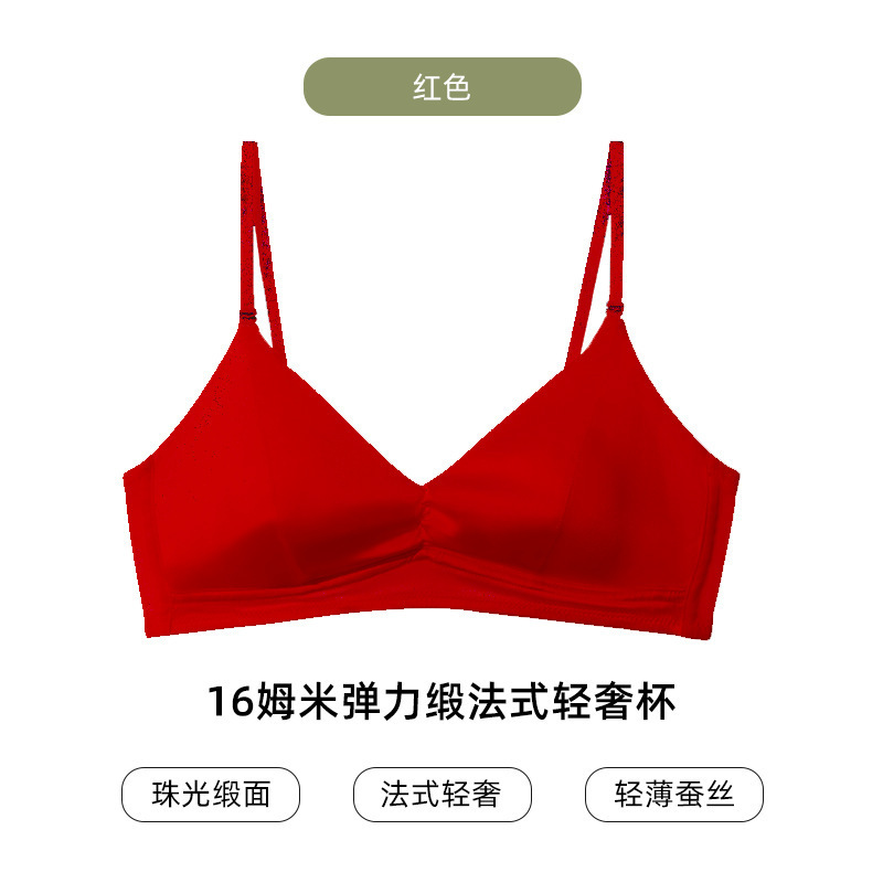 프렌치 라이트 럭셔리 컵 브라 레드