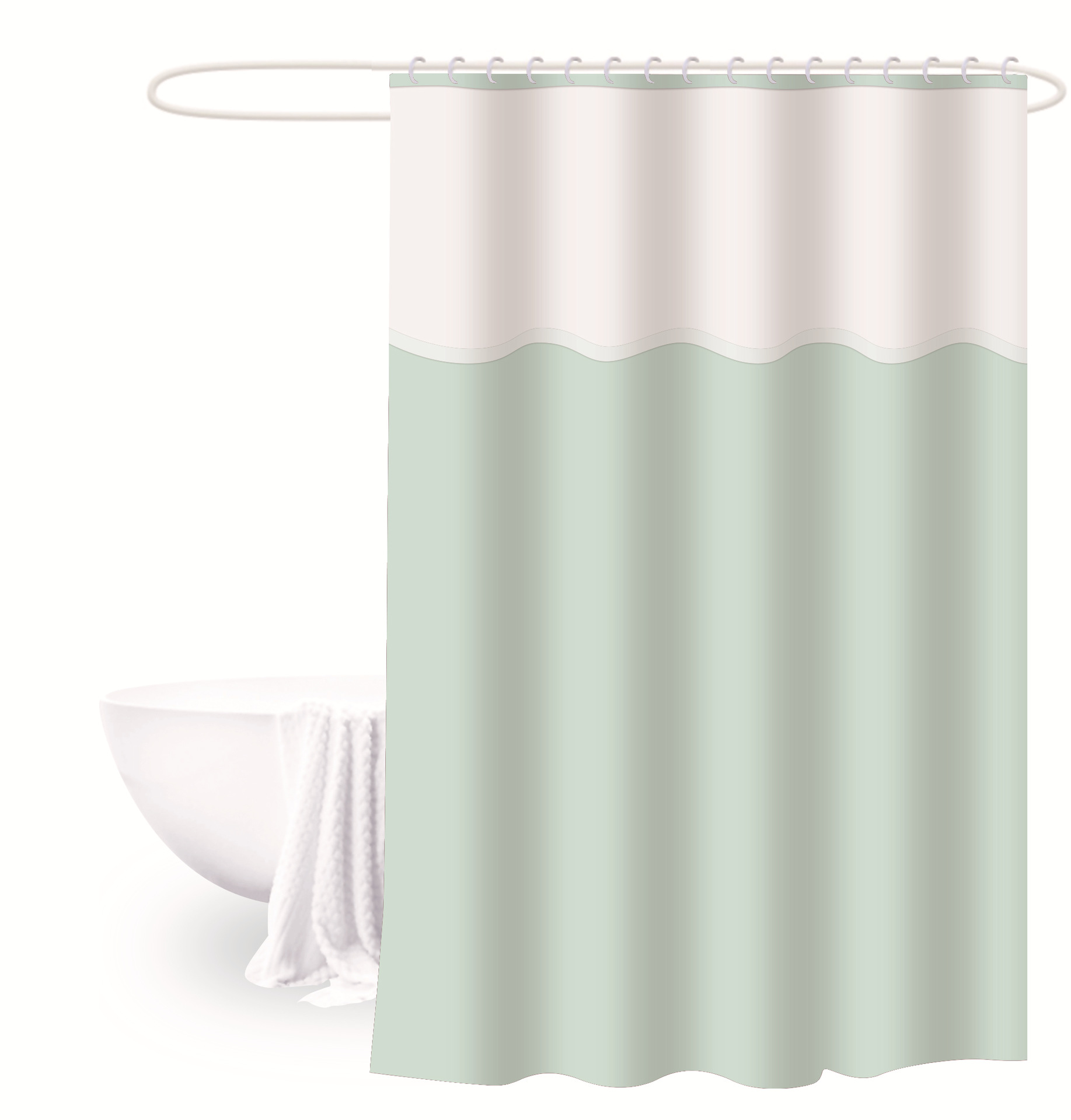 Cortina de ducha 180*180 color sólido engrosada cortina de ducha de tres piezas cortina de baño peva baño semitransparente cortina de ducha de baño impermeable