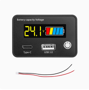 Lcd Voltage and Electricity Percentage Lead-Acid Lithium Battery Universal Dual USB Car Fast Charging 12V/24V Digital Digital Display Meter