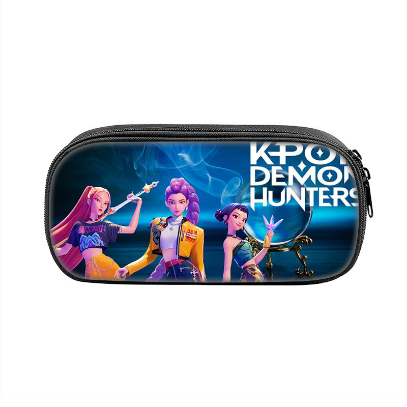 国境を越えた新製品 Huntrix Kpop プリント周辺ペンバッグ ハンター魔女グループ 小中学生鉛筆文具箱|undefined