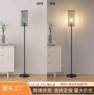 跨境现货现代简约客厅沙发旁边卧室床头立式台灯女孩房水晶落地灯