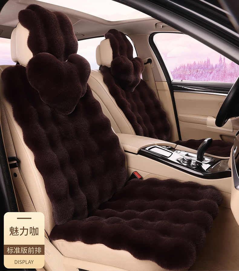 Wholesale Amazon Tm Labeling Value-Added New Bubble Velvet Seat Cushion Autumn and Winter Warm Imitation Fur Rabbit Plush Car Seat Cushion