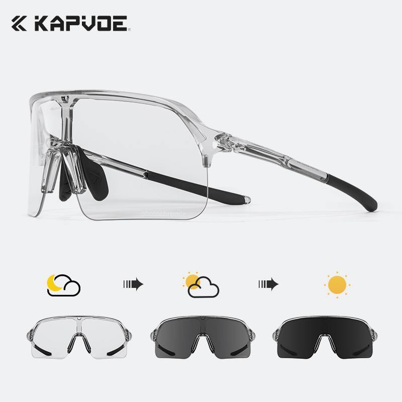 Gafas de Ciclismo Deportivo TR90 Fotocromático A prueba de viento Protección UV para Deportes al Aire Libre
