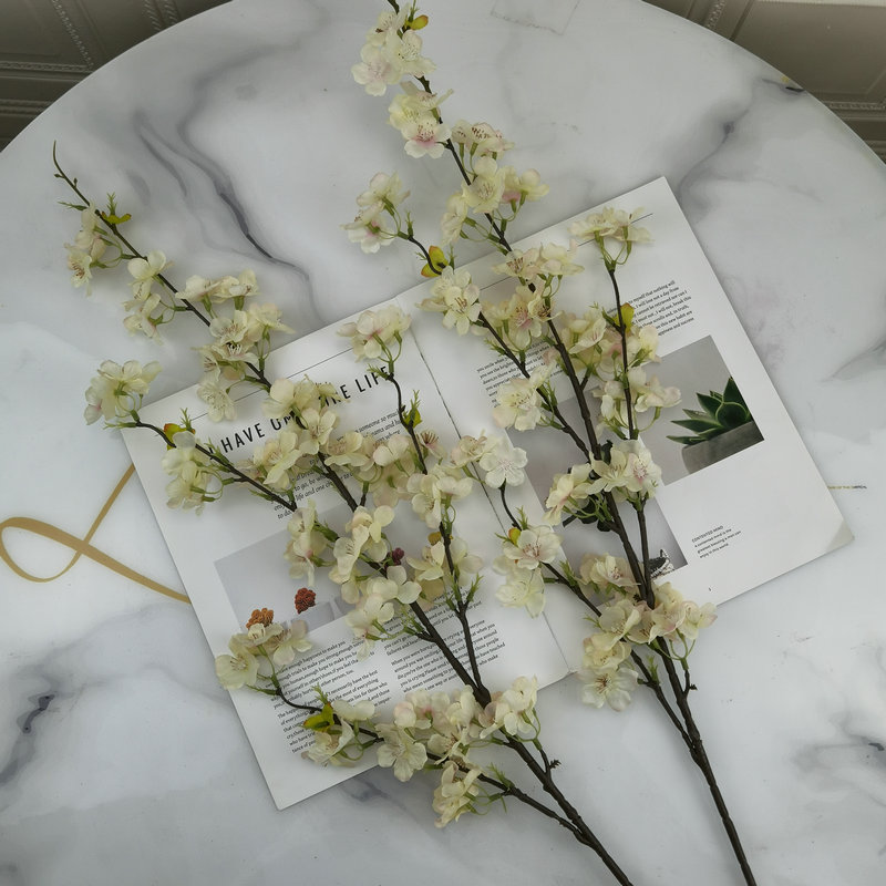 Fábrica al por mayor flor artificial flor de cerezo artificial decoración de la boda flor artificial salón decoración ingeniería suave ramo de flores de seda