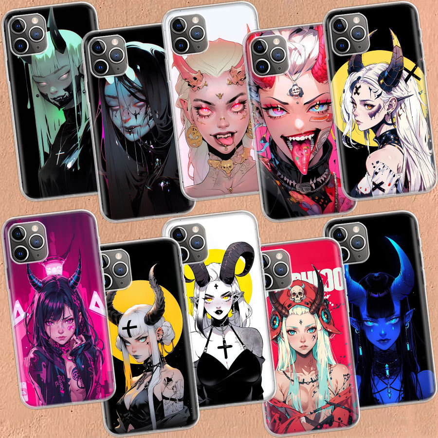 For Apple Phone Case Neural Network Girl Art Transparent Case iPhone 11 13 14 Pr