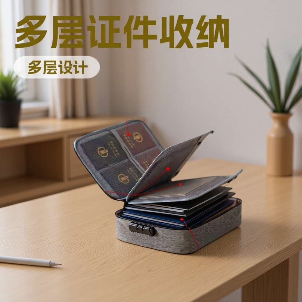 多层证件收纳包大容量多功能收纳盒信用卡驾驶证重要文件包可代发