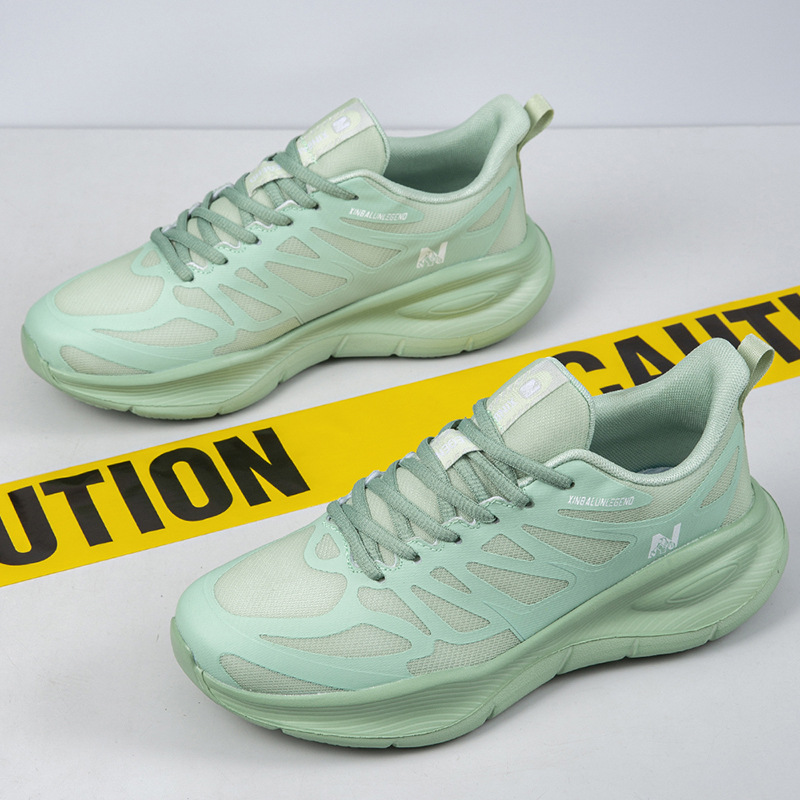 Primavera y verano zapatos para hombres y mujeres, zapatos transpirables, zapatos de trotar elásticos antideslizantes y amortiguadores, zapatos de correr casuales de malla