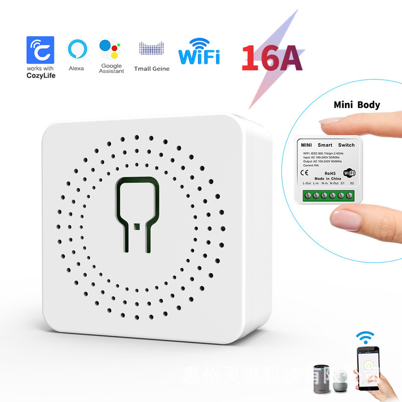 Smart Switch On/Off Device Mini Cozylife Wifi Switch Smart Switch App Remote Control Voice Al