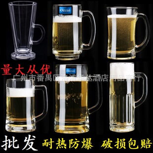 Ocean Glass Cup with Handle Tea House Heat-Resistant Bubble Cup Large Capacity Draft Beer Refined Beer Cup Household Water Cup