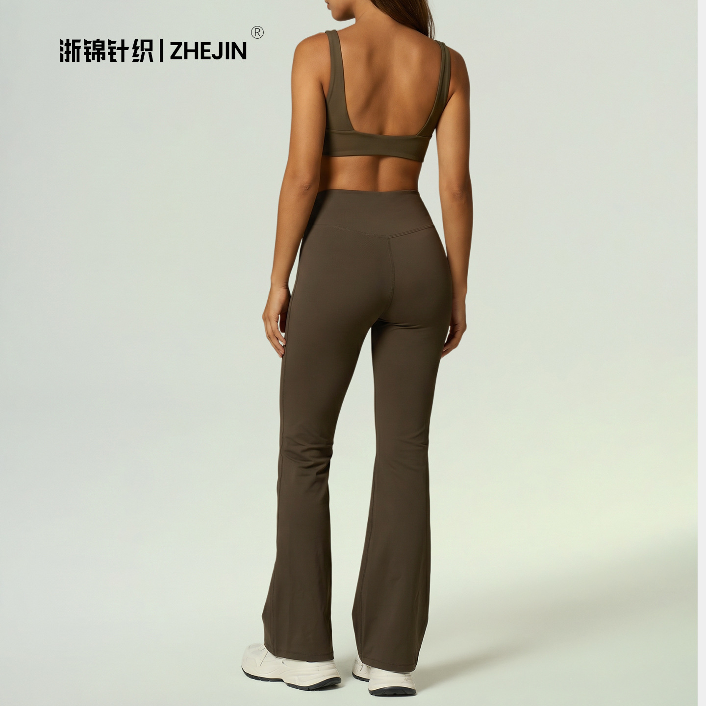 Ropa interior deportiva para exteriores, ropa de yoga, pantalones de pierna ancha, camiseta sin mangas con almohadillas para el pecho, sujetador deportivo, pantalones largos acampanados, conjunto de yoga. image 3